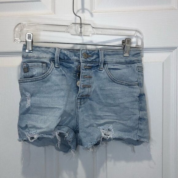 JUST USA frayed edge denim jean shorts size xs - Picture 3 of 8